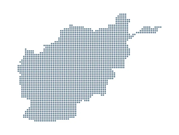 Afganisztán Térkép Vector Pixel Solid Contour Illusztráció — Stock Vector