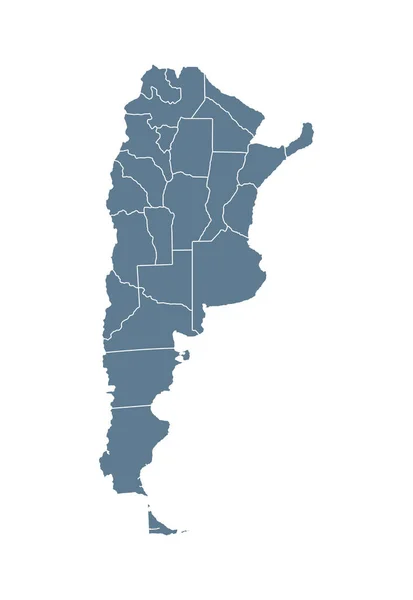 アルゼンチン地図 ベクトル固体輪郭と州の領域 イラスト — ストックベクタ