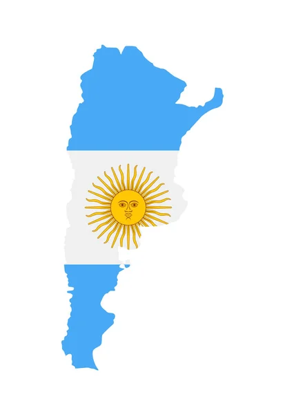 Argentina Mapa Fondo Llenado Bandera Ilustración Vectorial Ilustración — Archivo Imágenes Vectoriales