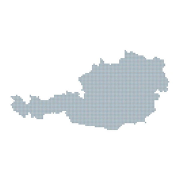 オーストリア地図 ベクトルピクセル固体輪郭 イラスト — ストックベクタ