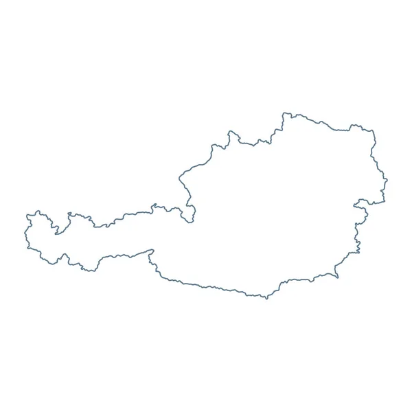 Austria Map Vector Contour Inglés Ilustración — Vector de stock