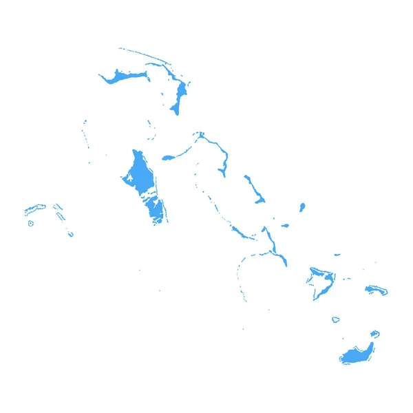 Bahama Szigetek Térképe Vector Solid Contour Illusztráció — Stock Vector