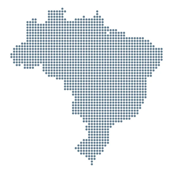 Brazil Map Vector Pixel Solid Contour Illustration — Stock Vector