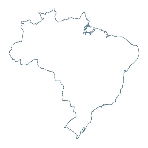 Бразилия Карта Векторный Контур Иллюстрация — стоковый вектор