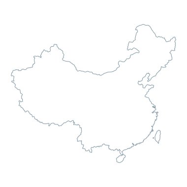 Çin Haritası - Vektör Birleşmesi. Görüntü