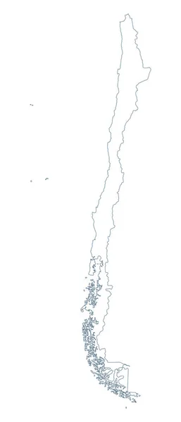 チリ地図 ベクトル輪郭 イラスト — ストックベクタ