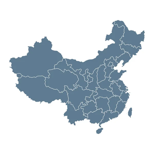 Карта Китая Вектор Развития Страны Регионов Штатов Иллюстрация — стоковый вектор