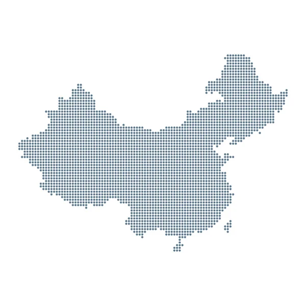 China Map Vektor Pixel Solid Contour Illustration — Stockvektor