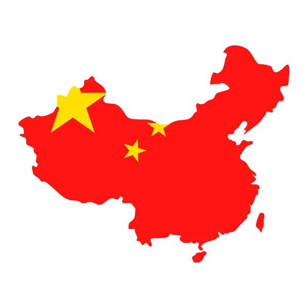 Карта Китая Флаг Заполните Фон Векторная Иллюстрация Иллюстрация — стоковый вектор