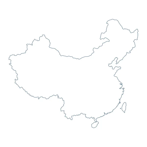 Карта Китая Векторный Контур Иллюстрация — стоковый вектор