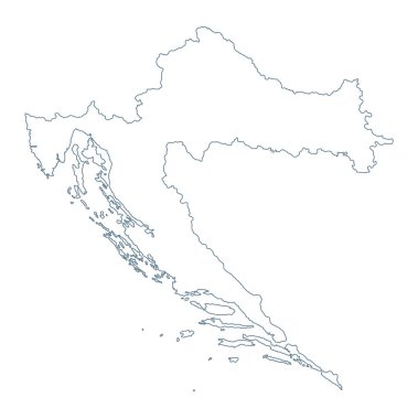 Hırvatistan Haritası - Vektör Katılımı. Görüntü