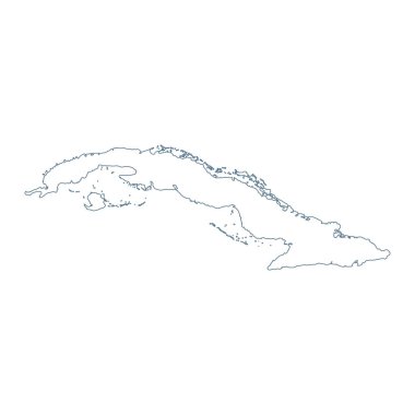 Küba Haritası - Vektör Birleşmesi. Görüntü