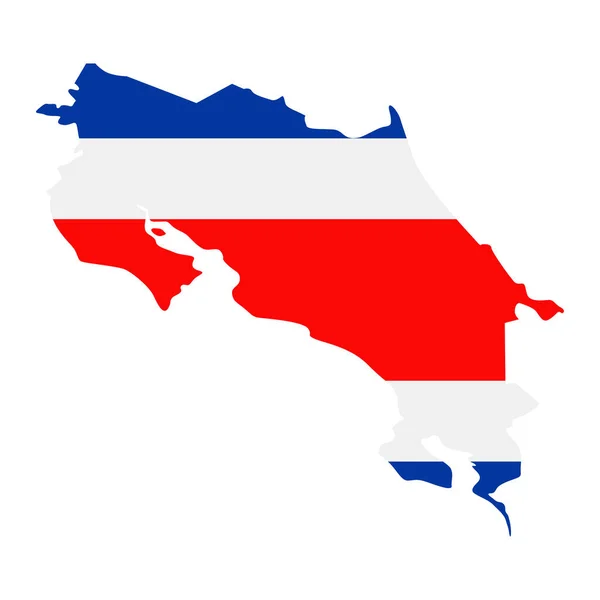 Costa Rica Map Flag Fill Background Vector Illustation Illustration — Stock Vector