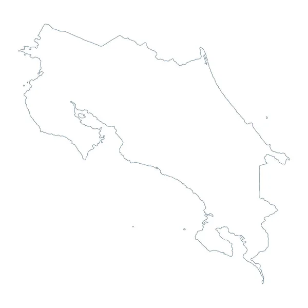 Mapa Kostariky Vektorový Obrys Ilustrace — Stockový vektor