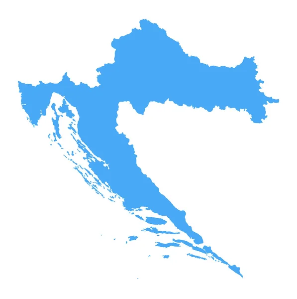 Mapa Chorvatska Vector Solid Contour Ilustrace — Stockový vektor