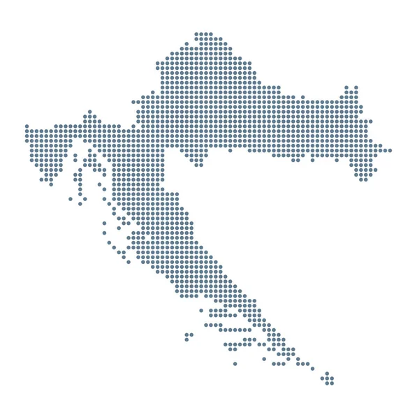 Mapa Chorwacji Wektor Pixel Solid Contour Ilustracja — Wektor stockowy