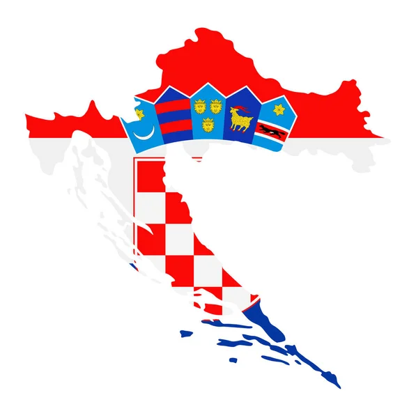 Croacia Mapa Bandera Fondo Relleno Ilustración Vectorial Ilustración — Vector de stock