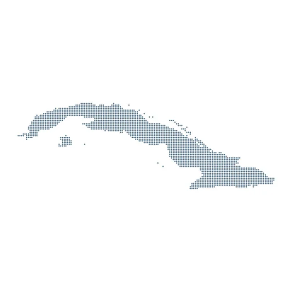 Cuba Kaart Vector Pixel Solid Contour Illustratie — Stockvector