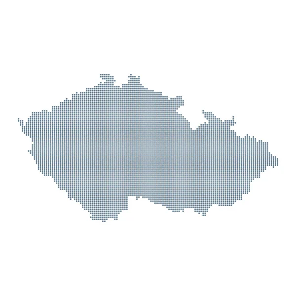 Mapa Republiki Czeskiej Wektor Pixel Solid Contour Ilustracja — Wektor stockowy