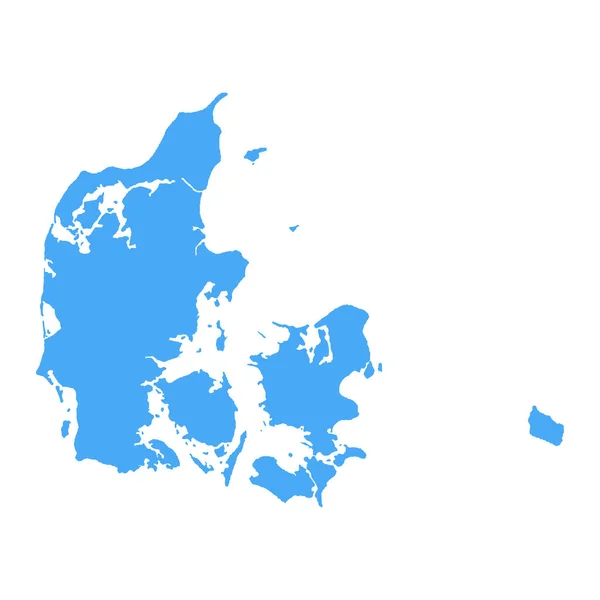 デンマーク地図 ベクトル固体輪郭 イラスト — ストックベクタ