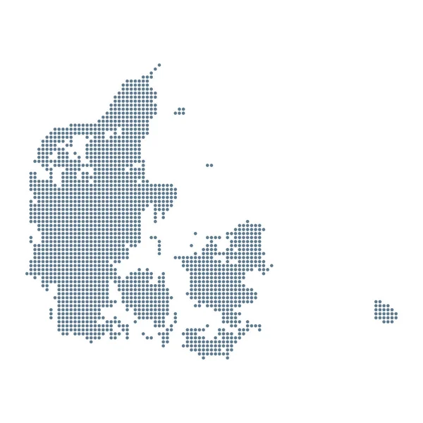 デンマーク地図 ベクトルピクセル固体輪郭 イラスト — ストックベクタ