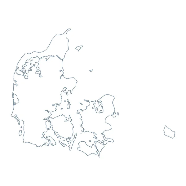 Карта Дании Векторный Контур Иллюстрация — стоковый вектор