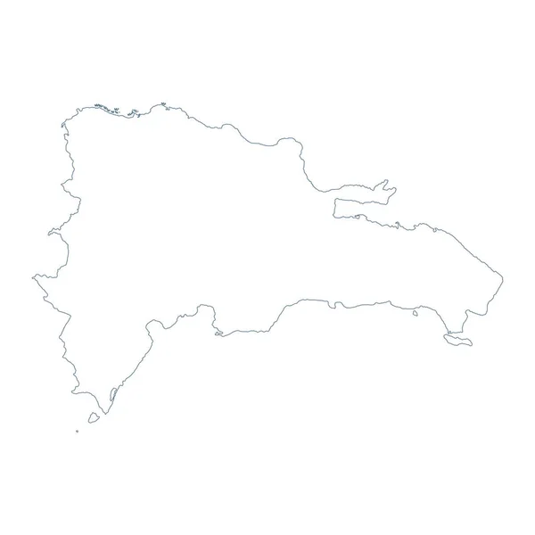 多明尼加共和国地图 矢量线 说明1 — 图库矢量图片