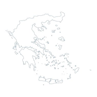 Yunanistan Haritası - Vektör Birleşmesi. Görüntü