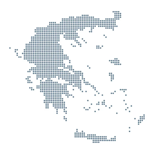 Grekland Karta Vector Pixel Solid Kontur Illustration — Stock vektor