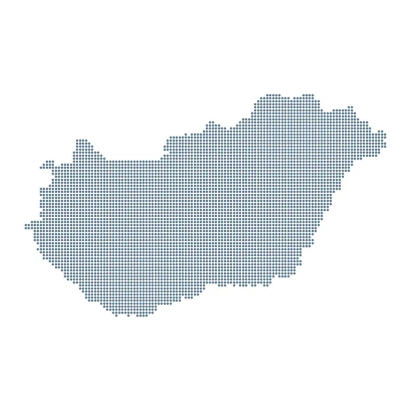 Magyarország Térkép Vector Pixel Solid Contour Illusztráció — Stock Vector