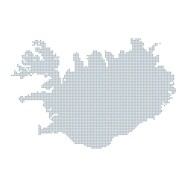 アイスランド地図 ベクトルピクセル固体輪郭 イラスト — ストックベクタ