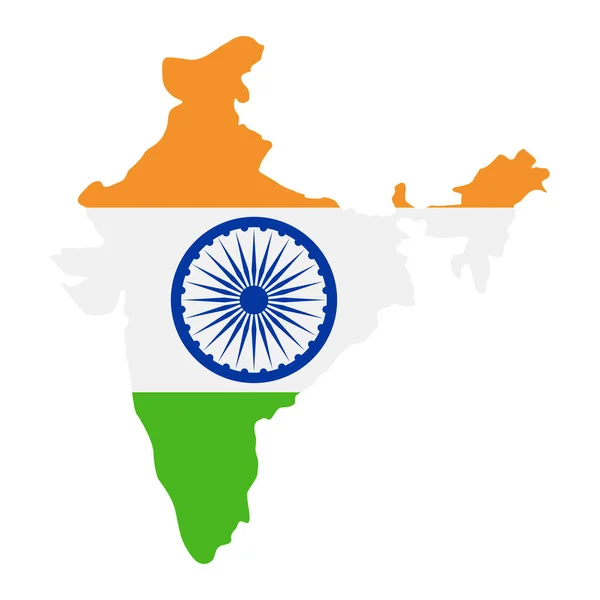 Fondo Relleno Bandera Del Mapa India Ilustración Vectorial Ilustración — Archivo Imágenes Vectoriales