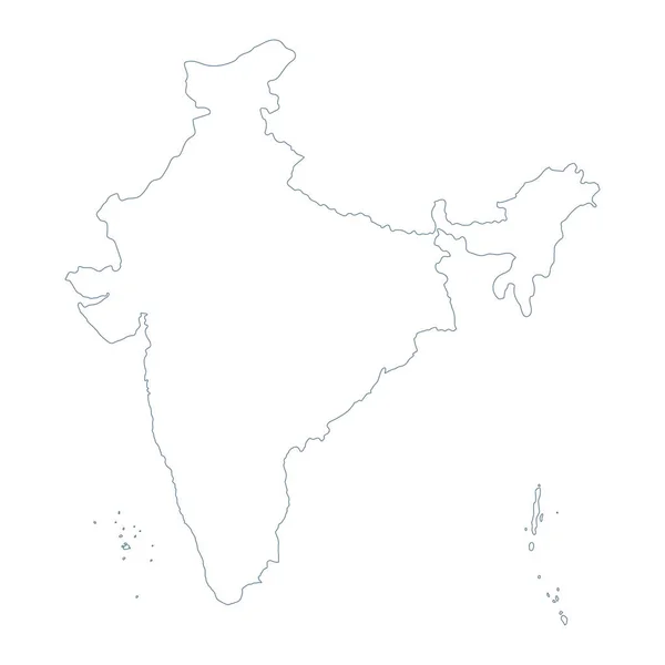 India Kaart Vector Contour Illustratie — Stockvector