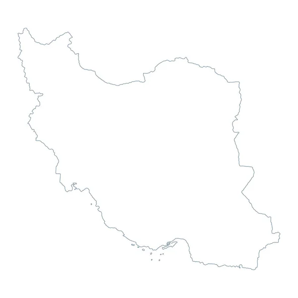 Iran Map Vector Contour Inglés Ilustración — Vector de stock