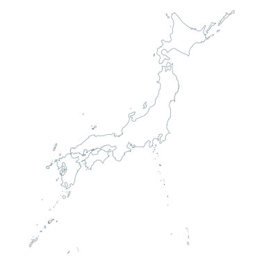 Japonya Haritası - Vektör Birleşmesi. Görüntü