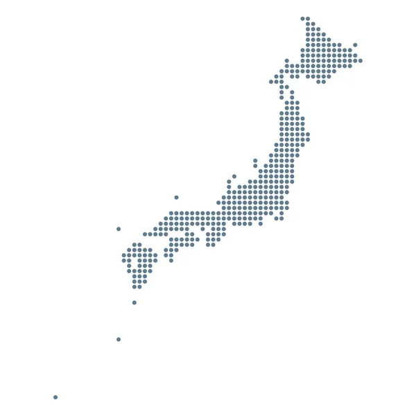 Japón Mapa Vector Pixel Solid Contour Ilustración — Archivo Imágenes Vectoriales