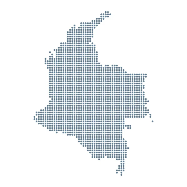Mapa Kolumbie Vektor Pixel Solid Contour Ilustrace — Stockový vektor