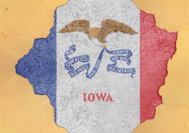 Bize o deliği devlet Iowa bayrak soyut cephe yapı büyük zarar beton kırık 