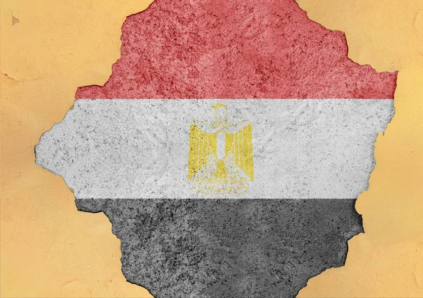 Egypte Gebarsten Gat Gebroken Vlag Grote Concrete Materiële Gevel Structuur — Stockfoto