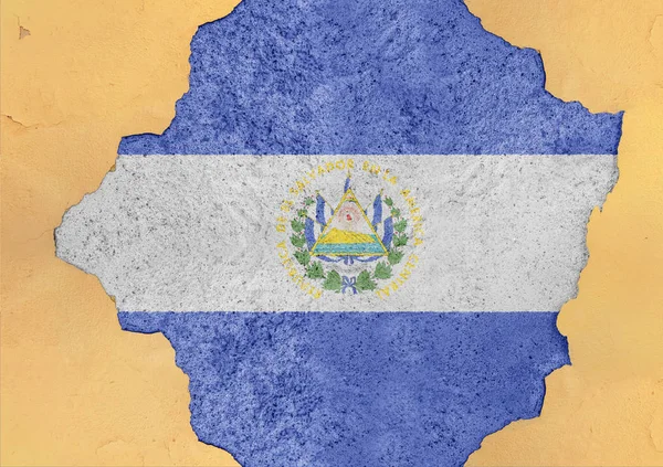 Σαλβαδόρ Σημαία Αφηρημένο Πρόσοψη Δομή Μεγάλα Κατεστραμμένων Μνησικακία Σκυροδέματος Ραγισμένα — Φωτογραφία Αρχείου