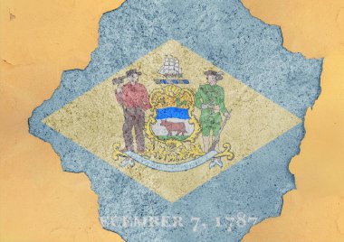 Bize o deliği devlet Delaware bayrak soyut cephe yapı büyük zarar beton kırık