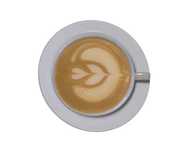 Doskonałe Cappuccino Latte Art Tulip Projekt Białym Tle — Zdjęcie stockowe