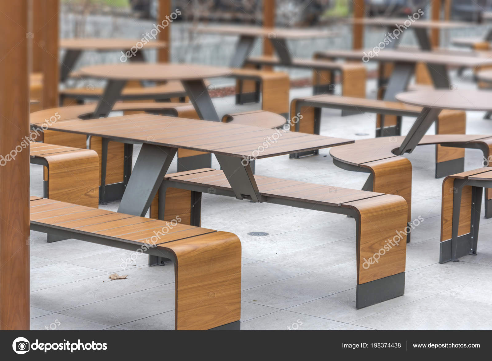 Public Restaurant Modern Design Wooden Table Chairs Eating