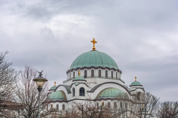Сен Сава Православні Церкви Белграді Хмарного Неба — стокове фото