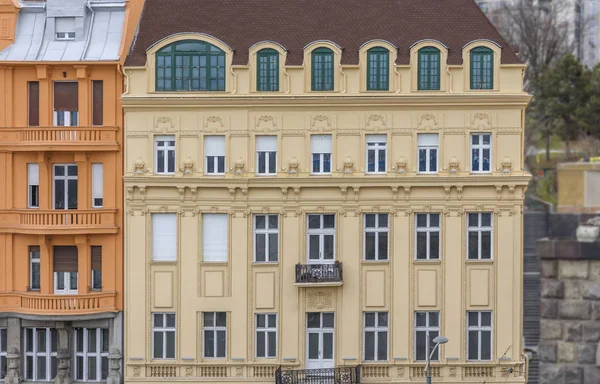 Urban Beige Colored Building Downtown Architecture Office Apartment — Stock Photo, Image