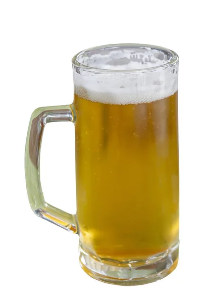 Glas Helles Bier Isoliert Auf Weiß — Stockfoto