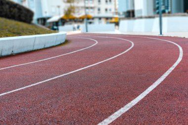 Kırmızı koşu parkuru spor doku yüzey 