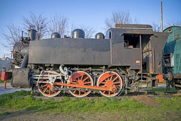 Eski Lokomotif Vintage Tren Buhar — Stok fotoğraf