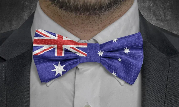 Bandera Australia Traje Hombre Negocios Bowtie —  Fotos de Stock