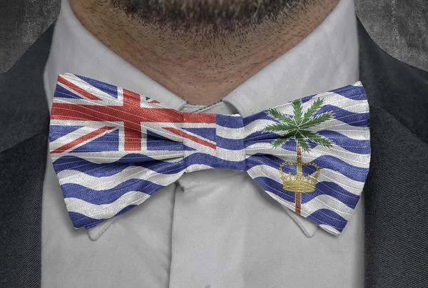 Flag of British Indian Ocean Territory on bowtie business man suit